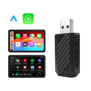 อะแดปเตอร์ Carplay ไร้สาย Android Auto 2in1 สมาร์ทดองเกิล 2025 5G WIFI สำหรับ iPhone โทรศัพท์ Android สำหรับ Volvo Benz Mg Kia Chery VW