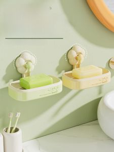 Sunflower Flower Suction Soap Dish Bathroom Wall Mounted Storage Rack Home Drainage Soap Box Nordic Style Handmade Decorative