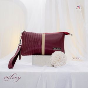POUCH MILOVY BY BIRU TSABITA Bahan Chocoly Waterproof Muat Handphone