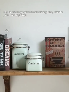 Jar Snack Storage Jar Cereals and Grains Ceramic Sealed Jar Nut Coffee Bean Storage Jar Food Storage Containers Candy Jar
