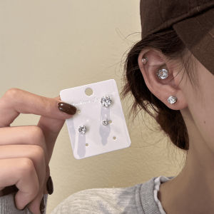 หูแม่เหล็ก ข้อมือเสื้อ ต่างหูผู้หญิงไม่จําเป็นต้องเจาะเหล็ก สีหิน ตะขอเกี่ยว ทันสมัย เครื่องประดับชุบทองสไตล์มินิมอล