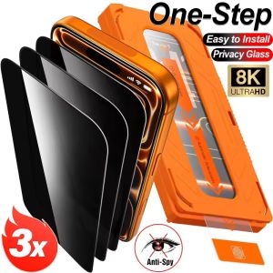 3Sets HD Tempered Glass Screen Protector for iPhone 18 Series Privacy Film Anti Scratch Bubble Free Easy Install with Roller Tool
