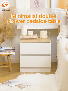 Bedside Table with Drawers for Bedroom Fashionable Wooden Bedside Cabinet with Storage Function