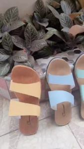 Sandal Kulit Wanita & Sandal Slide Wanita Sol Karet Anti Licin