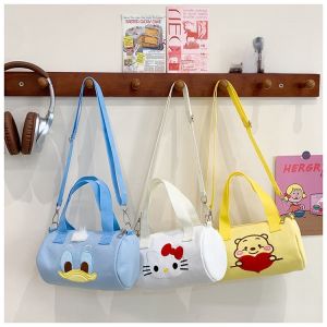 Cute Cartoon Canvas Childrens Crossbody Bag Girls Coin Purse Fashionable Mobile Phone Small Bag Kids Satchel Shoulder Bag