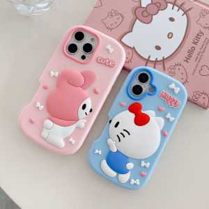 Sanrio | Cute Cartoon Hello Kitty Melody Phone Case For iPhone 17 16 15 14 13 12 Pro Max 14 15 16 17 Pro Shockproof Silicone Back Cover