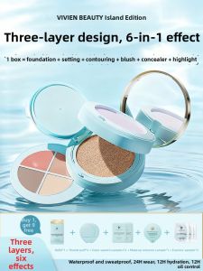 VIVIEN BEAUTY | Lightweight 3-Layer Cushion Foundation Conceal Contour Blush Highlight