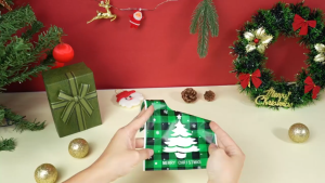 50pcs/set Christmas Rabbit Ear Candy Bags Printed Gifts Bags For Noel Xmas Cookies Packing Supply