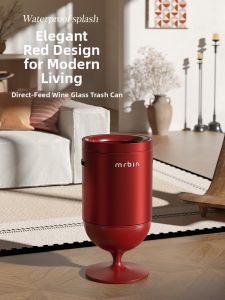 MR.Bin | High-Foot Red Luxury Waste Bin No Lid Easy-to-Use