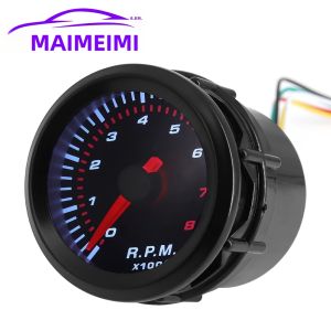 RYSJM | Máy Đo Tốc Độ Kỹ Thuật Số LED Trắng 0-8000 Vòng/phút Đồng Hồ Đo Tự Động Cho Xe 1-8 Xi Lanh Có Kim Chỉ Thị