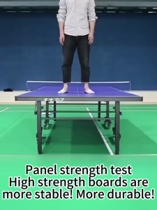 Professional Table Tennis Table Foldable Ping Pong Table with Wheels Indoor Home Training Game Table Sturdy Steel Frame Movable Sports Table with Net for Adults Kids Family Recreation