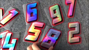 Sports Number Sticker for Motorcycle Numbers Decals Vinyl Waterproof Stickers Reflective Numeric Racing Label Sports Race