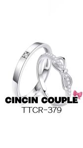 TINO TINO - Cincin Wedding Ring Couple Minnie Bow tie dengan Permata Zirkonia