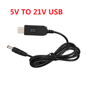 5.5x2.5mm USB to DC 21V Adapter Cable 5V to 21V Conversion Booster Cable for Charging 21V Lithium Battery Systems Charging Cable