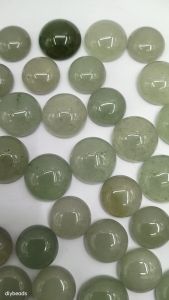 Natural Green Aventurine 12mm-14mm Gemstone Cabochon DIY Ring Cincin Accessories Half Round Flatback Stone Cabochons Asli Bead