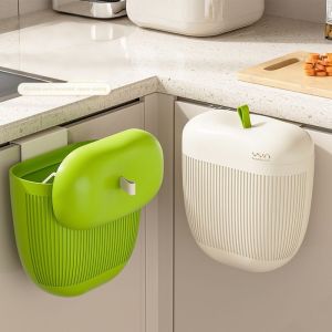 Hanging Kitchen and Bathroom Trash Bin With Lid Dual-purpose