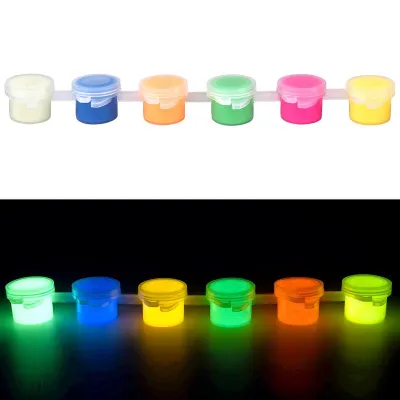 6 Colors/Lot Fluorescent Pigment Luminous Paint Epoxy Resin Pigment Glow In Dark Acrylic Paints DIY Festival Party Supplies