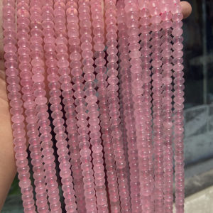 ลูกปัดคริสตัลสีชมพูธรรมชาติขนาด 5*8 มม. สำหรับทำเครื่องประดับ DIY ลูกปัดลูกไม้สำหรับสร้อยข้อมือและสร้อยคอ