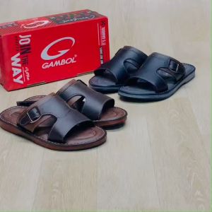 [🥇ของแท้100%🚚ส่งเร็ว🔢เบอร์40-44] GAMBOL รองเท้าสวมหนังชาย รองเท้าแตะหนังชาย ใส่เล่น รุ่น GM52030 หล่อ นุ่มเบา สบายเท้า