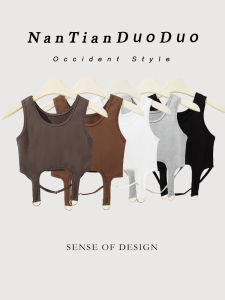 Girls Summer Fashionable Korean Style Irregular Short Strapless Vest Tight Inner Wear Top Childrens Clothing Sleeveless round Neck