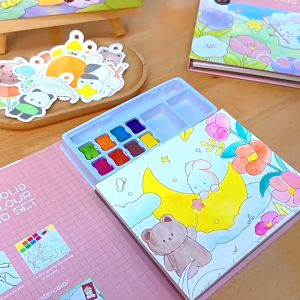 Creative Watercolor Painting book Water coloring book Arts and Crafts Gifts for Kids and Adults DIY Watercolor Book Coloring and Painting Book