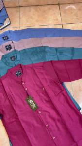 AZ ZIKRA Koko Pria Lengan Panjang Koko Pakistan Bahan Catoon Madinah Size L-XXL AZ015