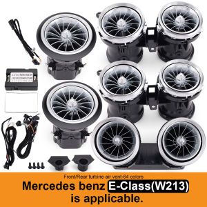 Kalada | 64 Colors LED Air Vents For Mercedes Benz W213 E-Class EQS Car LED Air Vents Turbine Vents Speaker Cover Interior Ambient Light