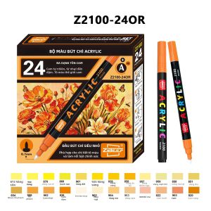 Bộ 24 Bút Dạ Quang Acrylic 0.7mm Đầu Siêu Nhỏ Độ Bóng Cao Dùng Cho Đá Gỗ Kính Gốm - Bộ Dụng Cụ Vẽ Tranh Thủ Công DIY