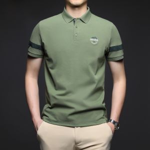 ROMON | Lormen Summer Thin Breathable Embroidered Casual Polo Shirt Mens Short Sleeve T-Shirt Business Leisure Youth Loose Fit Cotton Polyester