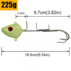 Mrlurion 1pc 15g 20g 30g 115g 225g Saury Duple Fishing Hooks Heavy weight glow lure for boat fishing sea water hairfish bait