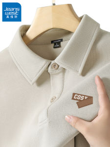 Jeanswest Mens Polo Shirt Short Sleeve Summer New Style Casual Cotton Polyester Blend Flip Collar Half Sleeve T-Shirt