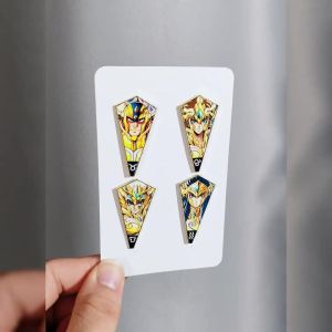 Bandai | 12pcs Saint Seiya Zodiac Enamel Pins Anime Constellation Metal Brooch Set Collectible Lapel Badges for Backpack Clothing