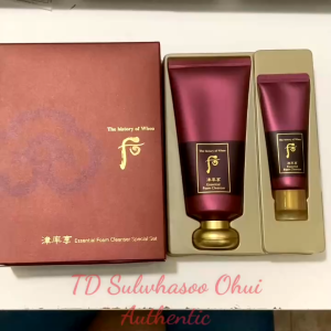 Có tách set Sữa rửa mặt Whoo đỏ Jinyul Essential Foam 40ml 180ml giảm nhăn chống lão Date 2027
