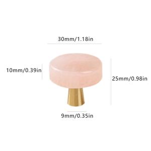 (CC44)Natural Stone Brass Knob Circular Furniture Wine Cabinet Drawer Door Handle Nordic Style White Single Hole Small Handle