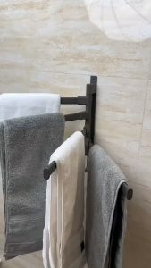 Giá Đỡ Treo Khăn Xoay 180 Độ LIVING C Thanh Treo Khăn Bằng Nhôm Không Gỉ Siêu Nhẹ Gắn Tường Tháo Lắp Tiện Lợi