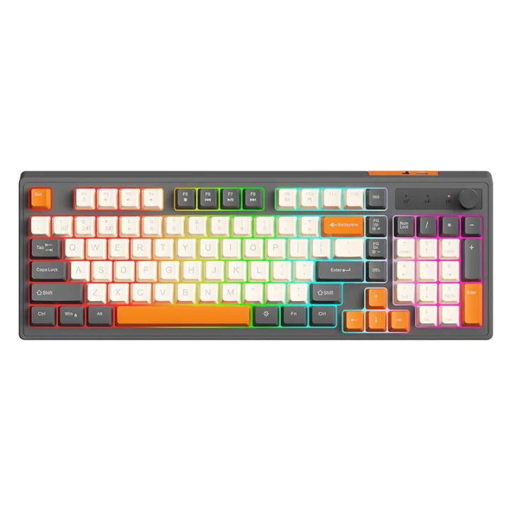 Mechanical Feel Wireless Bluetooth Keyboard and Mouse Set for Silent ...