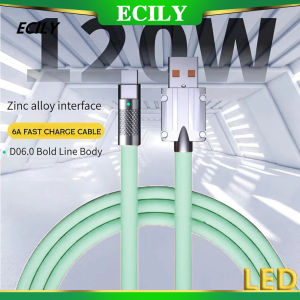ECILY 120W 6A Usb Type C Cable Super Fast Charge Cable For Tablets Mobile Phone 1M Cables