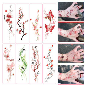 Waterproof Realistic Plum Blossom Butterfly Tattoo Stickers Womens Washable Decorative Adhesives High Aesthetic Value