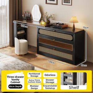 MEISD | Vintage Style Makeup Table with Drawer Combination Steel