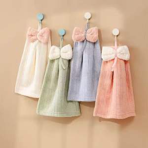 Cute Hanging Absorbent Hand Towel | Quick-Dry Soft Hand Towel | Bathroom & Kitchen Towel | Wash Basin Hand Wipe | Reusable Household Towel