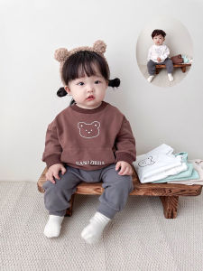 Boys and Girls Online Red Fried Street Spring and Autumn Pure Cotton Children Casual Round Neck Sweater Kids New Baby Clothes Tops