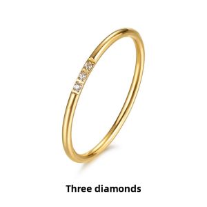 Luxury Thin Rhinestone Embedded Ring Unfading