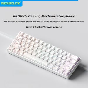 NexusClick 61 Keys Magnetic Gaming KeyboardHot Swappable RGB Mechanical Wired Keyboard PBT Keycaps Mini 60% Layout Pro Esports