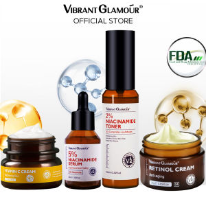 Vibrant Glamour FDA Advanced ABC Set: Retinol & Vitamin C Niacinamide Serum Toner Facial Combo
