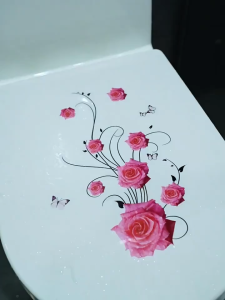 Funny Cartoon Waterproof Toilet Lid Sticker Self-adhesive Removable PVC Home Decoration Wall Sticker