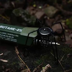 WELLHIKE Portable Folding Black Spider Gas Stove Camping Card Stove Outdoor Kitchenware for Picnic Barbecue Backpacking Cooking