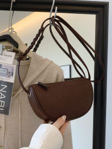 Fashionable Trendy Womens Crossbody Bag Single Shoulder Saddle Bag Underarm Dumpling Bag Soft PU Leather Small Size
