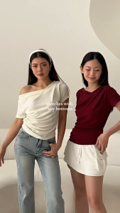 NU TOP | Atasan Knit Wanita Korean Top Baju Knit Wanita Lengan Pendek Basic Short Sleeve