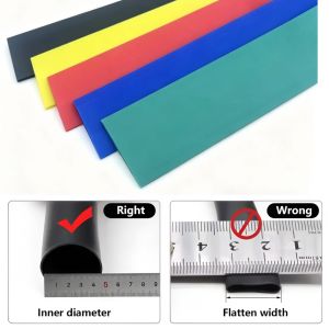5 Colors/20 Ft Heat Shrink Tubing 2:1 30~40mm 50mm (4 Ft Black  Red Blue Green & Yellow – A Total of 20 Ft)