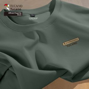 TUCANO | Summer New Design White Simple Cotton Five-Five Sleeve Loose Fit Regular T-shirt
